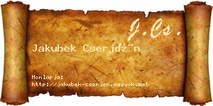 Jakubek Cserjén névjegykártya